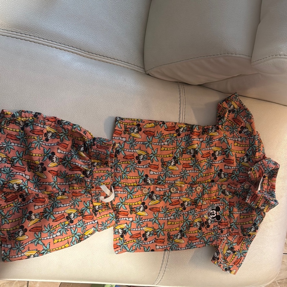 Disney Jr Mickey Tropical Orange Kids Shirt Set
